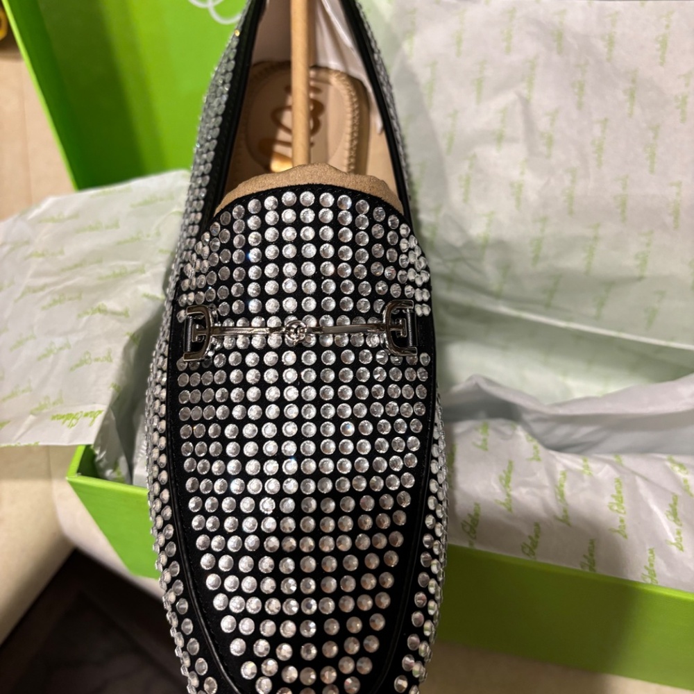 Sam Edelman Loraine Glitz Black Loafer - Picture 3 of 13